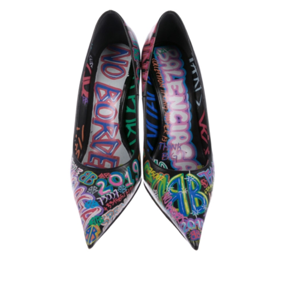 ✨Rare & Hard to find BALENCIAGA Graffiti Heels Pumps Shoes - Picture 3 of 6